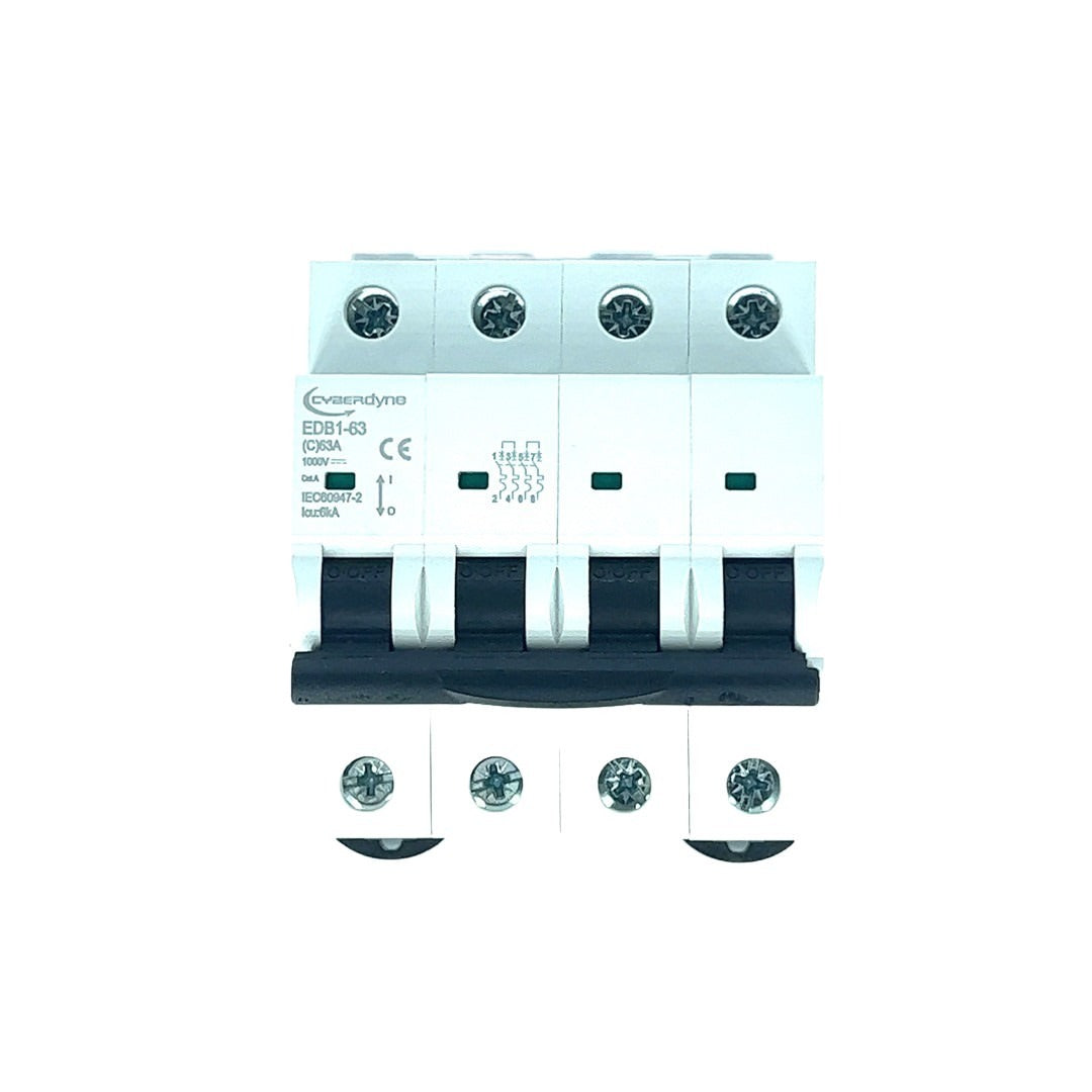 DC No-Polarity Miniature Circuit Breaker (1000V DC / 63A / C Curve) (4-Pole) (Solar PV)