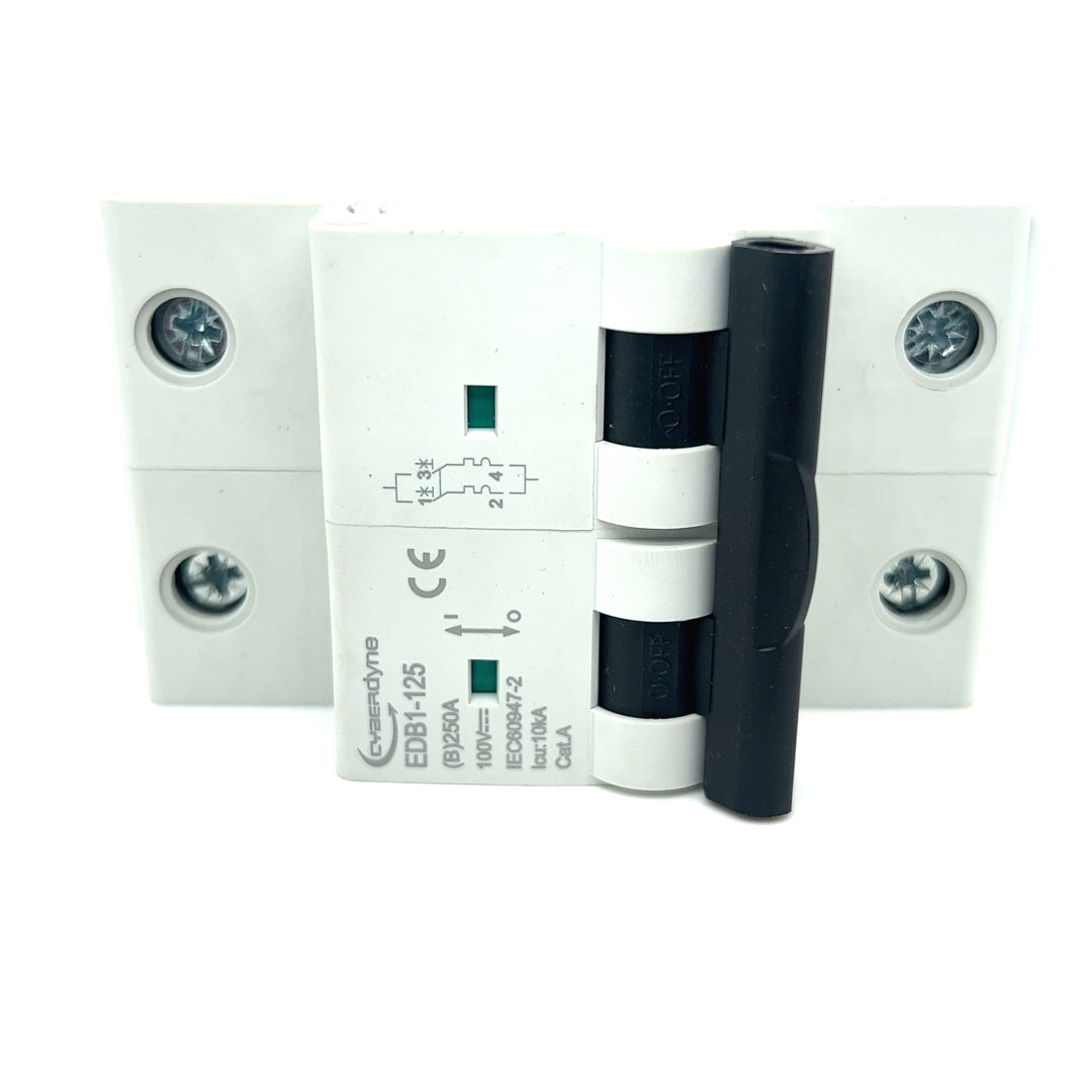 DC No-Polarity Miniature Circuit Breaker (200V DC / 250A / B Curve) (2-Pole) (LFP Battery)