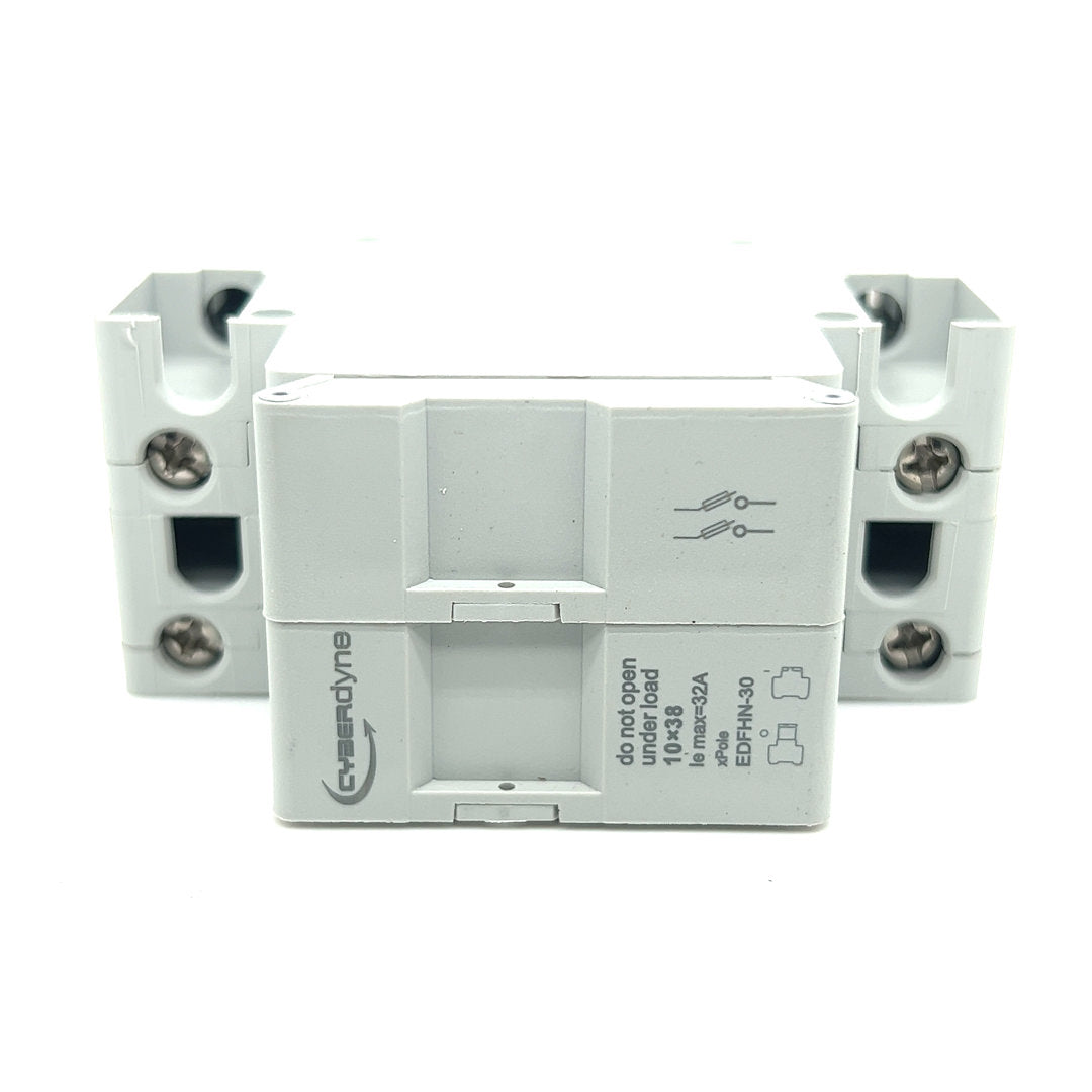 Solar PV Double Fuse Holder (10mm x 38mm / DIN Rail) (1000V DC / 30A)