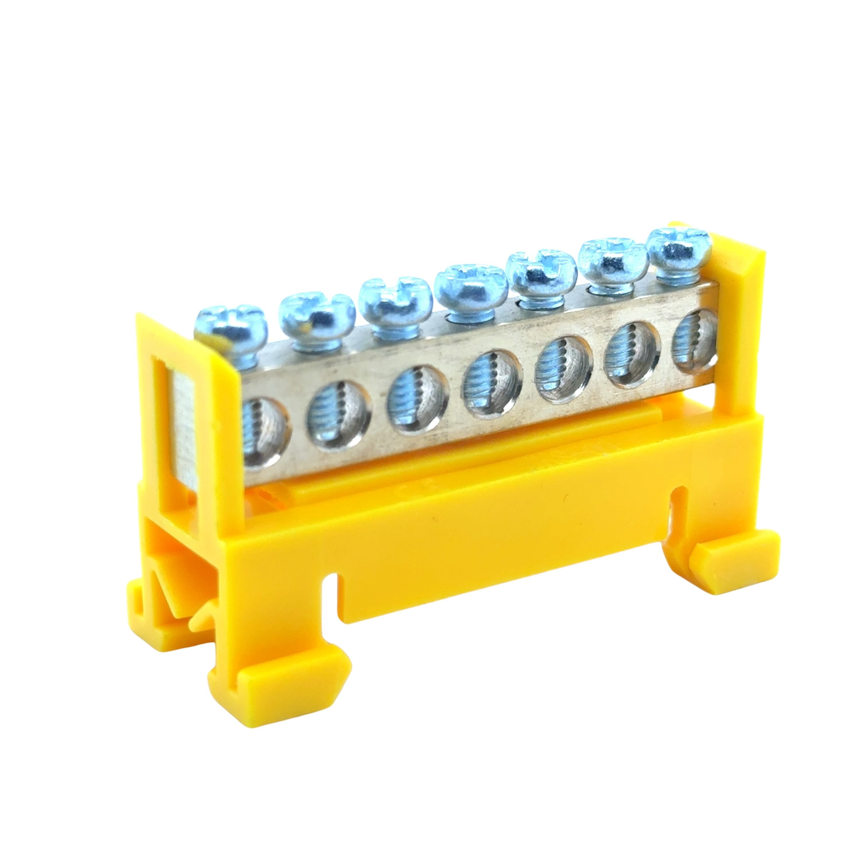 DIN Rail Terminal Block Bus Bar 7-Way Yellow