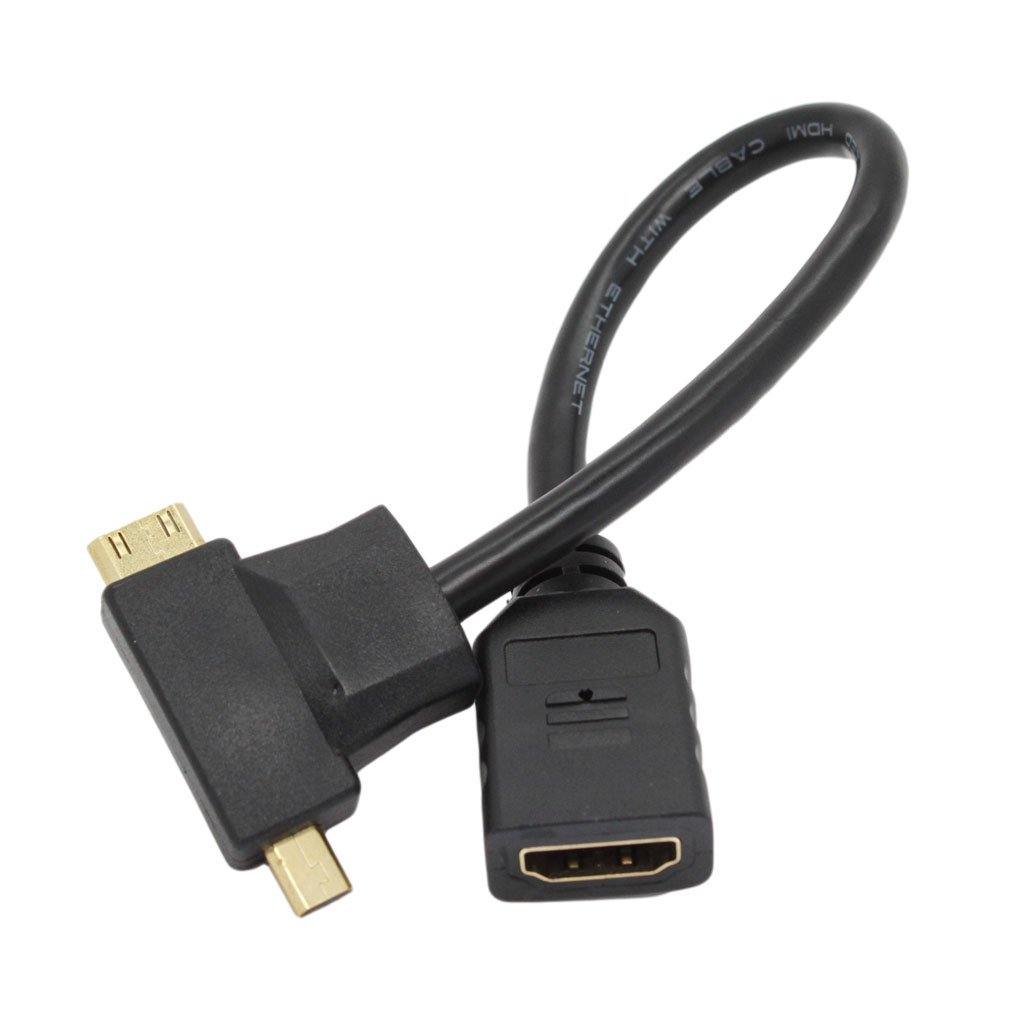 HDMI A Female to Mini + Micro HDMI D Male Adaptor - CABLESmart