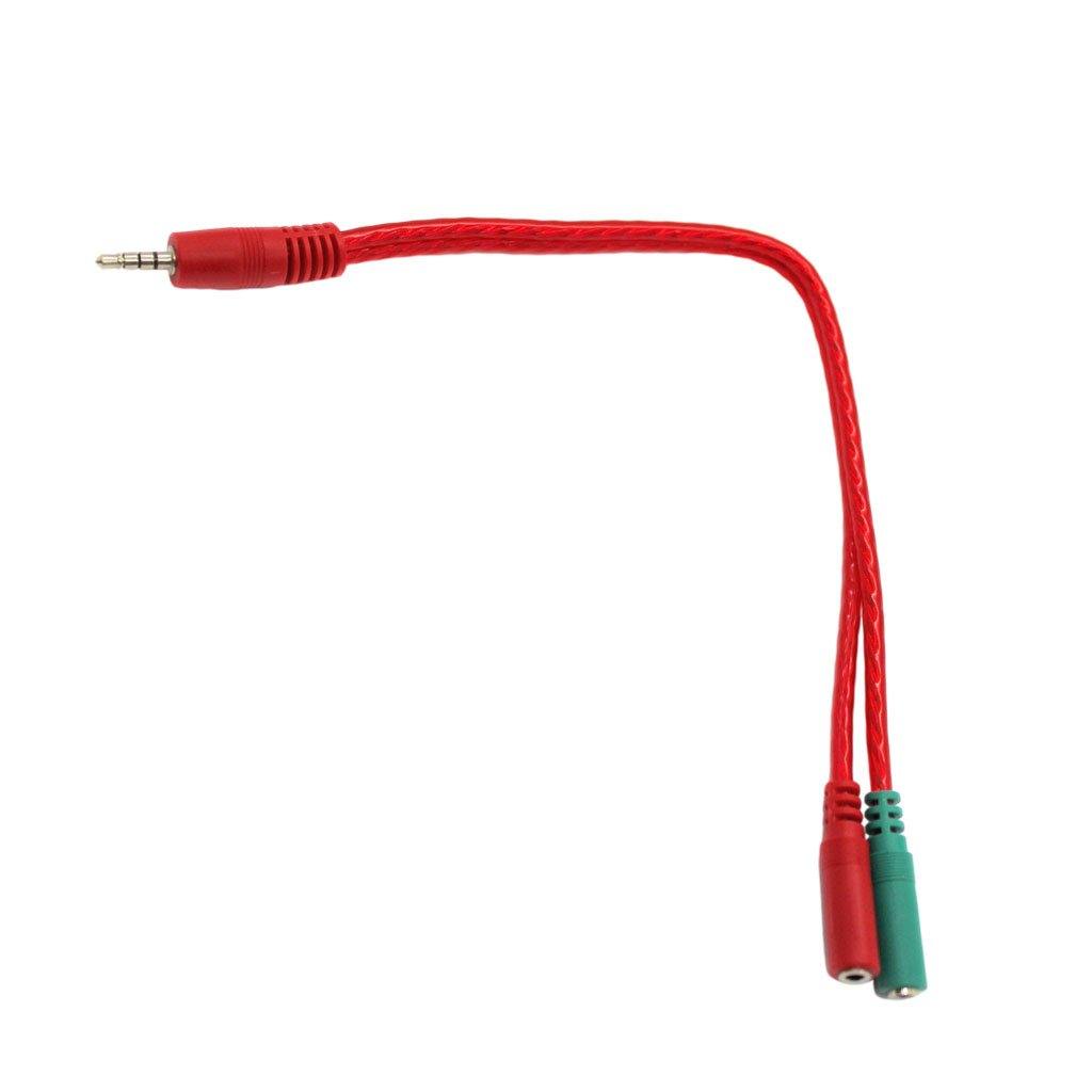 3.5mm 4-Connect Male to 2 x 3.5mm Mono/Stereo Female Cable (30cm) - CABLESmart