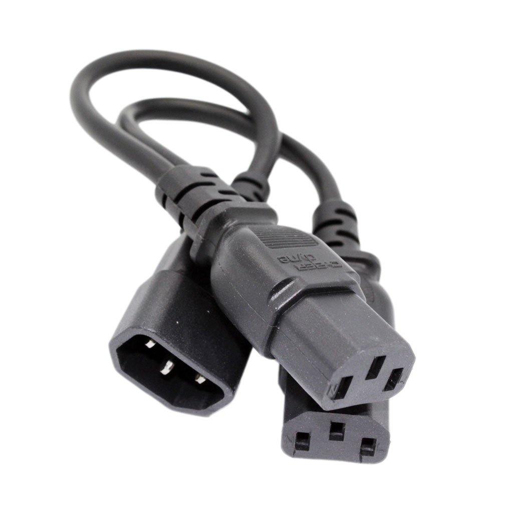 IEC Male to 2 x IEC Female Splitter Cable (20cm) - CABLESmart