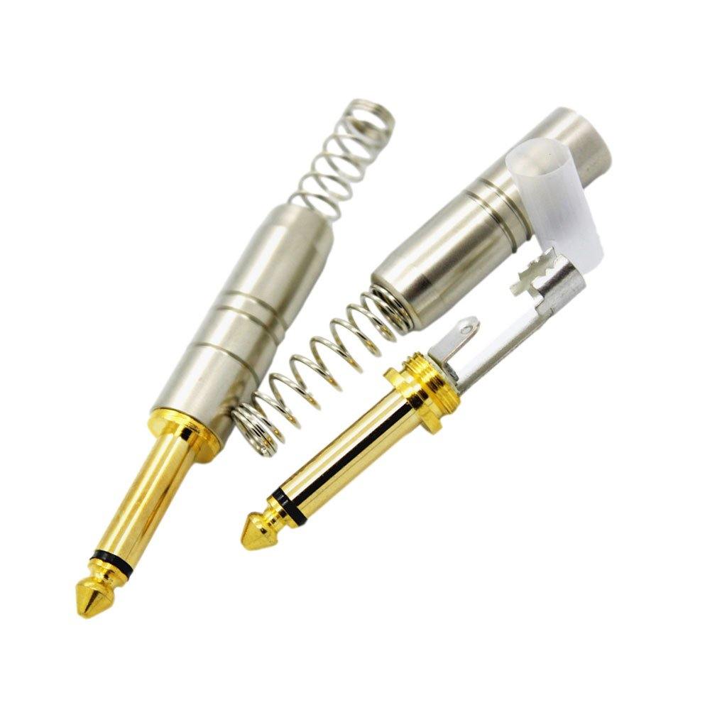 6.35mm Mono Male Connector (10mm OD / Metal + Spring) - CABLESmart