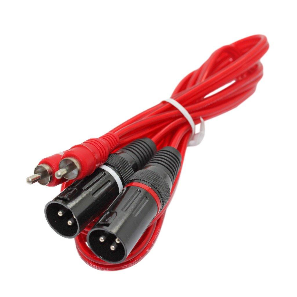 XLR (Cannon) Male x 2 to 2RCA Male Cable (1.8m) - CABLESmart