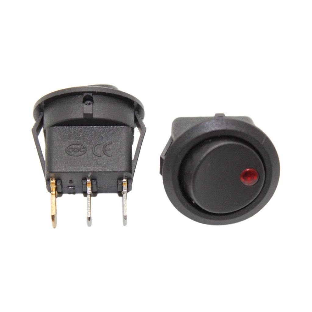 Rocker Switch + LED (12V DC / 16A) (SPST) (Round) - CABLESmart