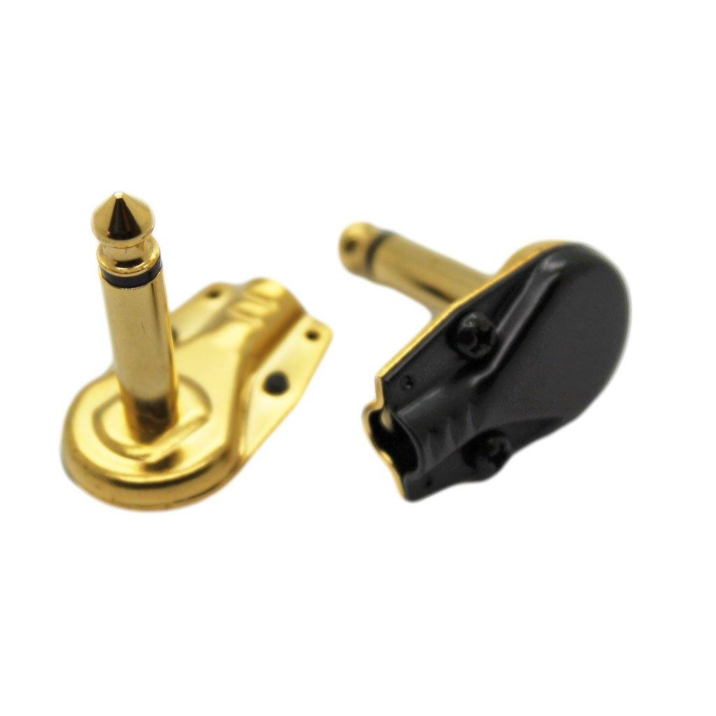 6.35mm Mono Male Angle Connector (Gold) (Flat) - CABLESmart