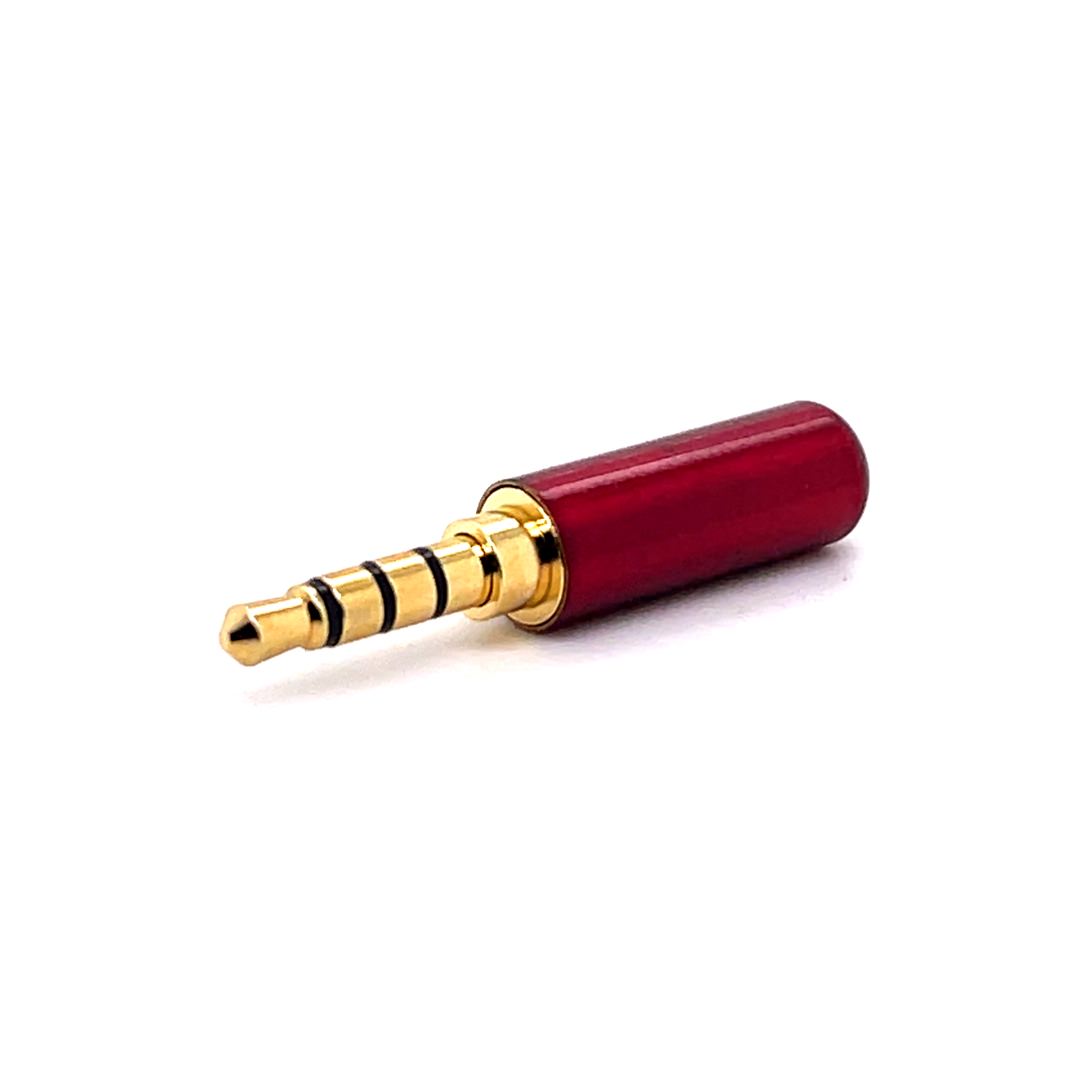 3.5mm Stereo Male 4-way Connector (Red / Gold Plated) (6mm OD) (1pc)