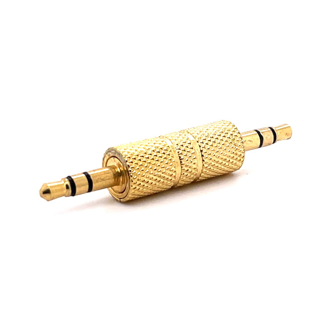 3.5mm Stereo Male to 3.5mm Stereo Male Adaptor (Full Metal Gold) (1pc)