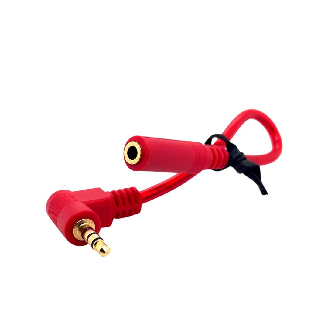 3.5mm TRRS Angle Male to 3.5mm TRS Female Cable (15cm)