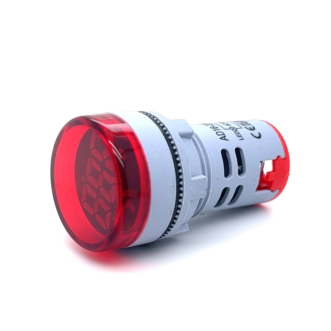 Voltmeter Panel Mount (22mm) (50V - 600V) (Red)