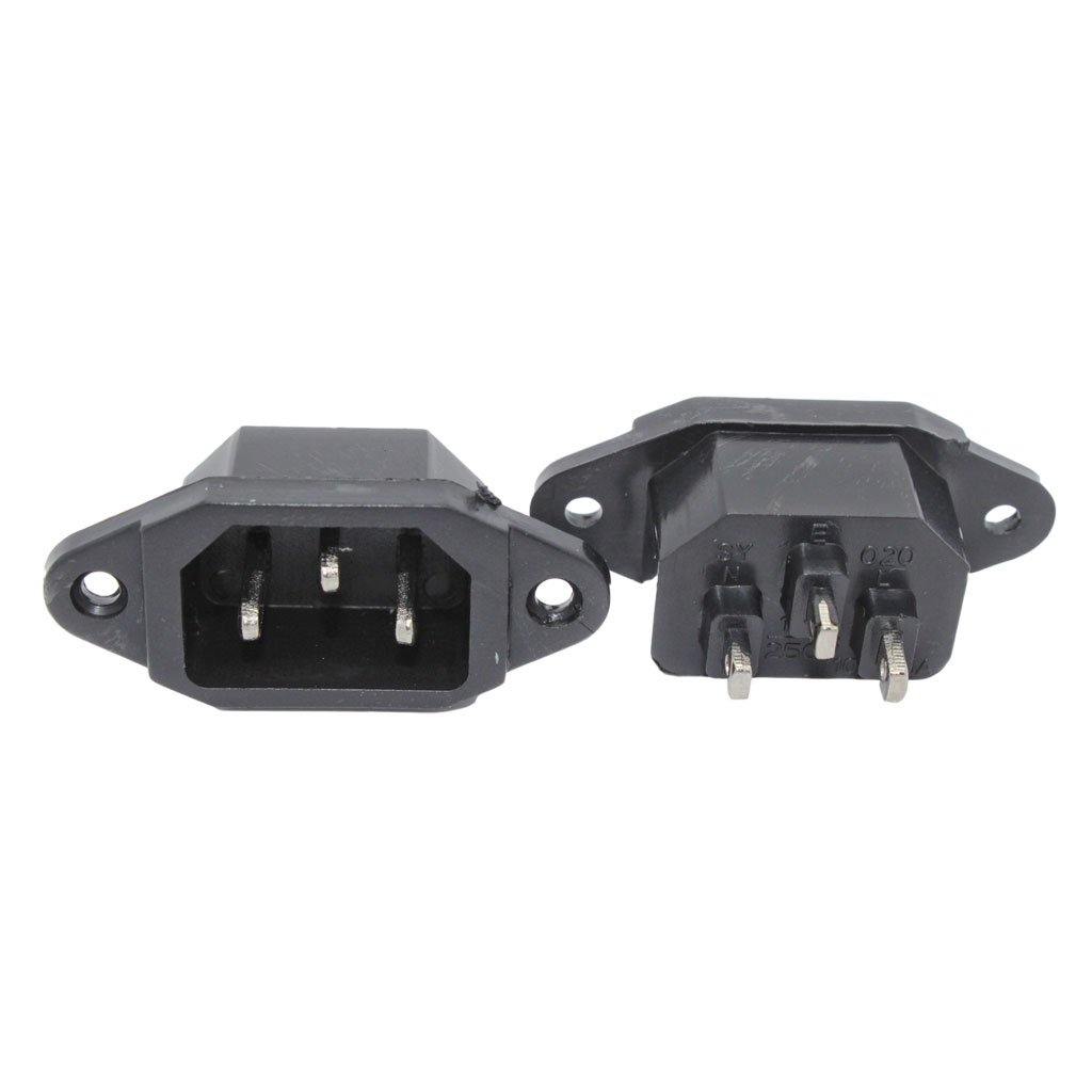Computer IEC AC Power Panel Mount Male Connector - CABLESmart