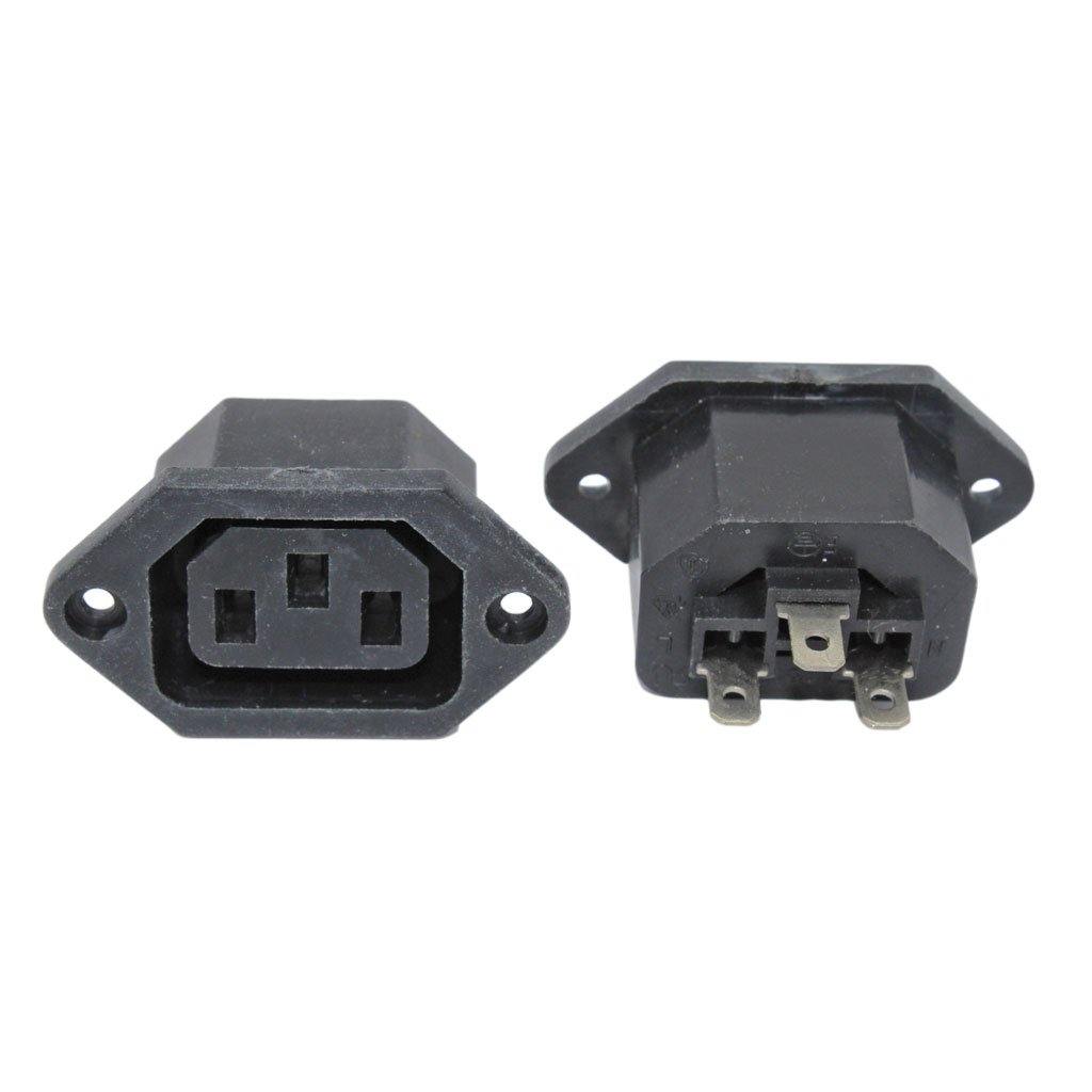 Computer IEC AC Power Panel Mount Female Connector - CABLESmart