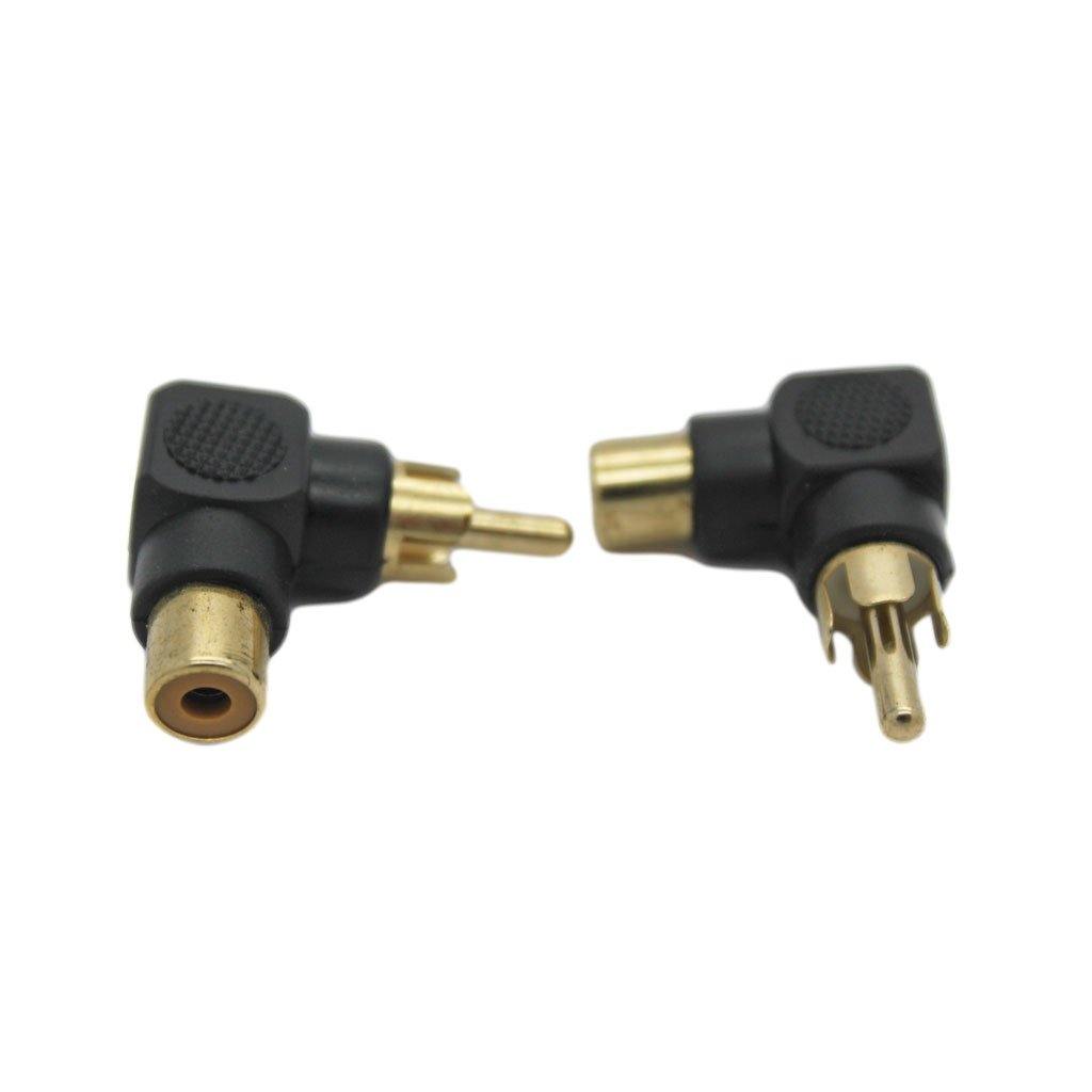 RCA Male to Female Angle Adaptor (Gold) - CABLESmart