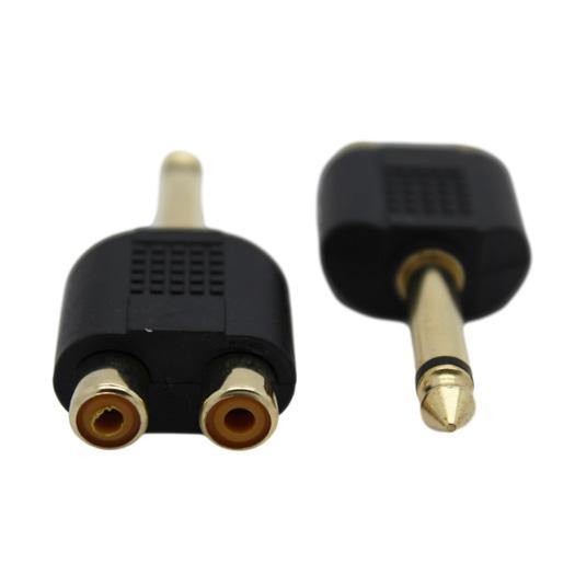6.35mm Mono Male to 2RCA Female Adaptor - CABLESmart