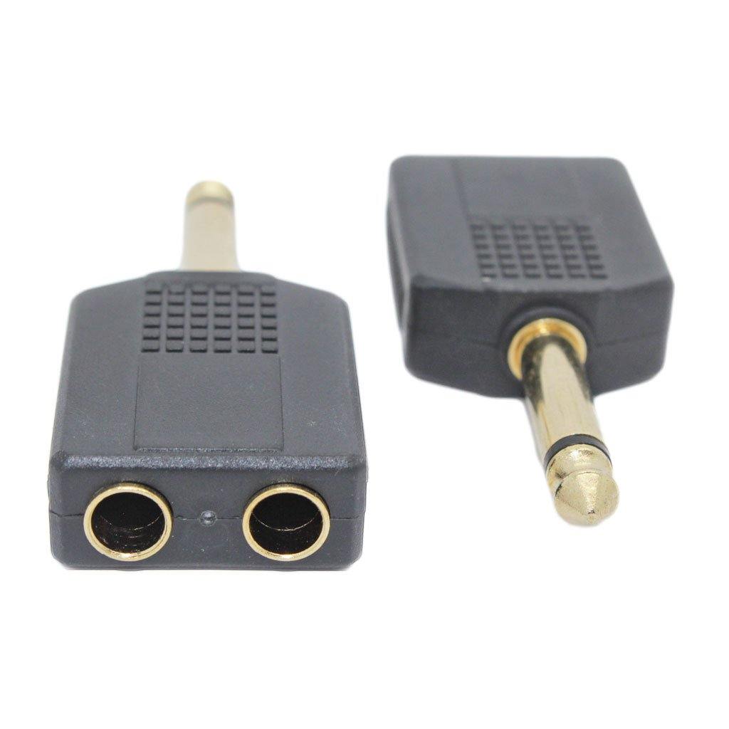 6.35mm Mono Male to 2 x 6.35mm Mono Female Adaptor - CABLESmart