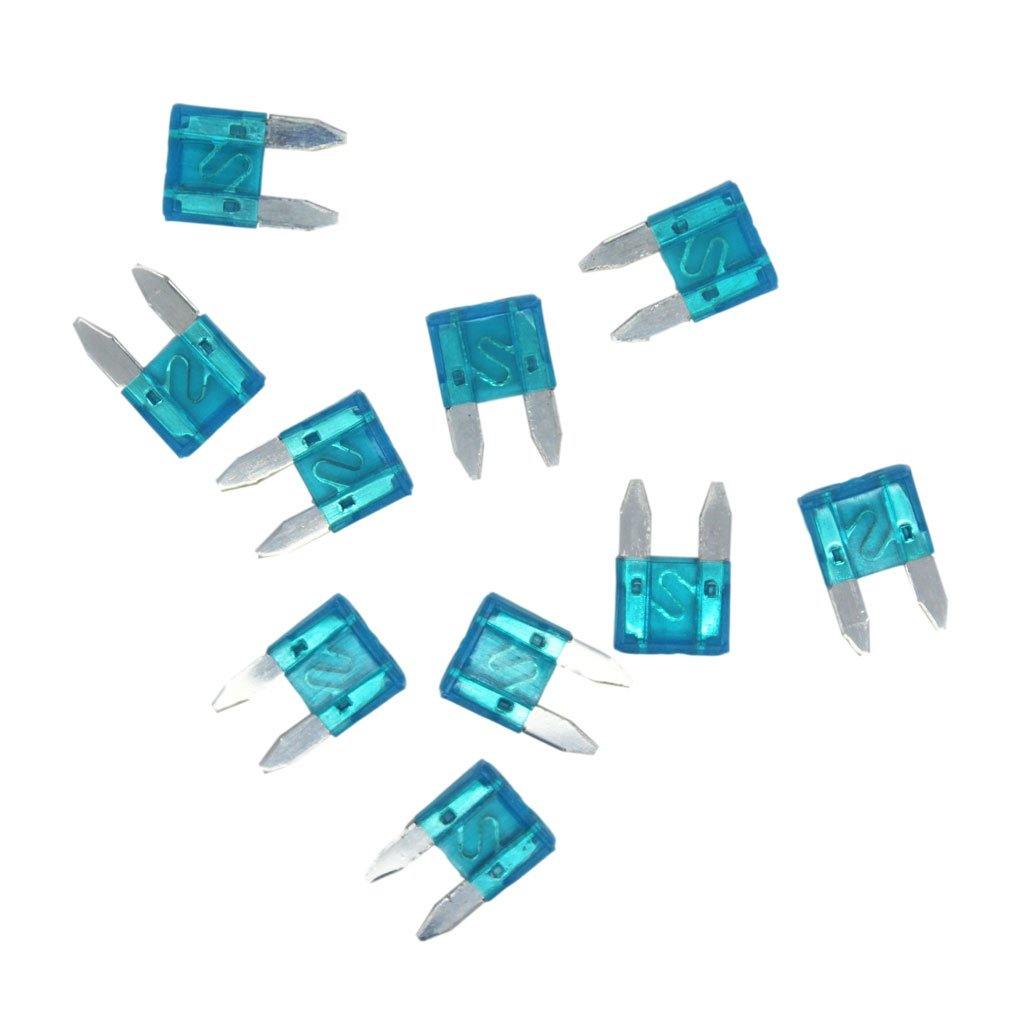 Car Blade Mini Fuse (15A) (Blue) (10-piece pack) - CABLESmart