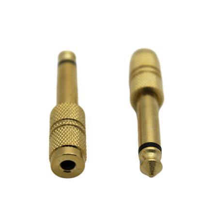 3.5mm Mono Female to 6.35mm Mono Male Adaptor (Gold) - CABLESmart