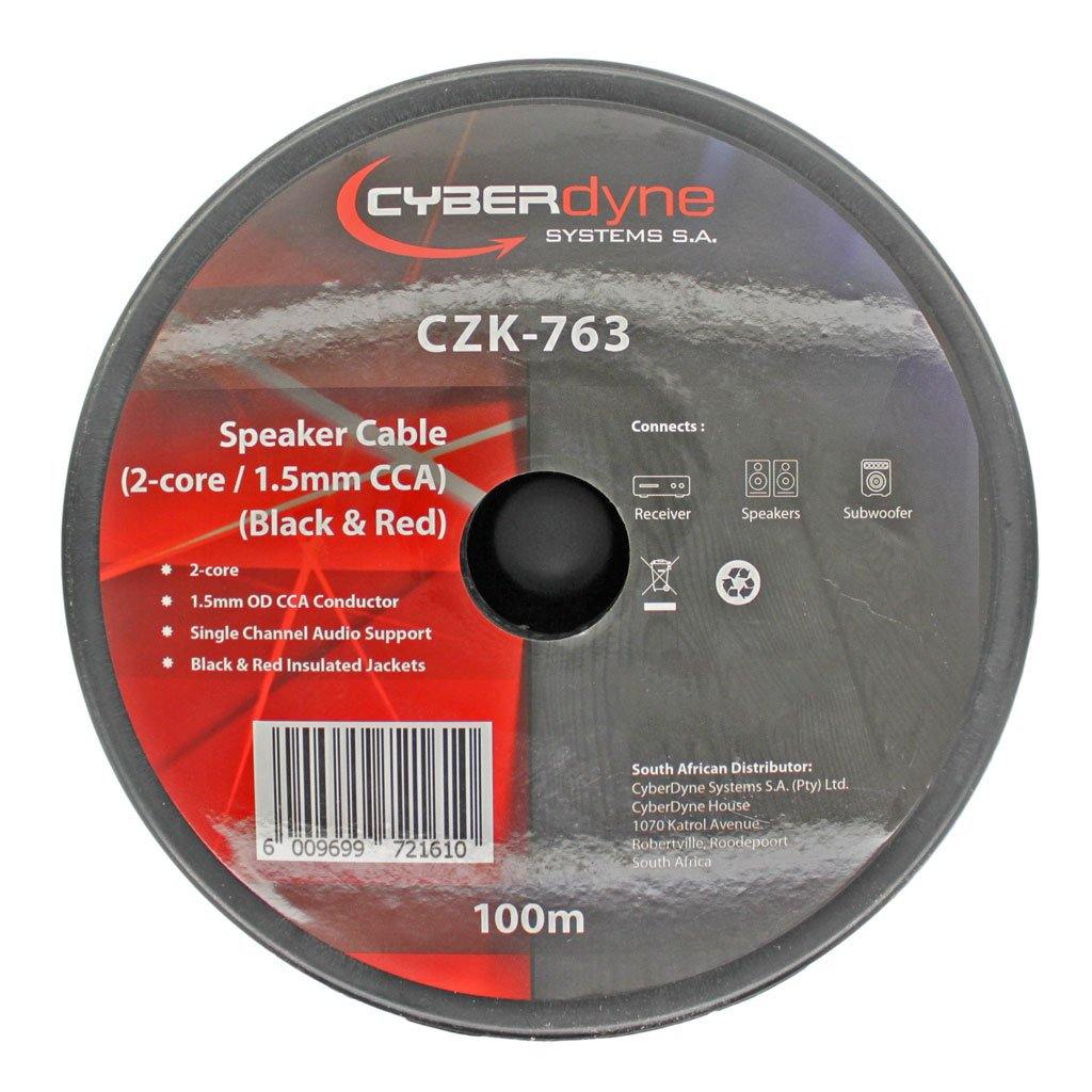 Speaker Cable (2-core / 1.5mm CCA) (Black + Red) (100m roll) - CABLESmart