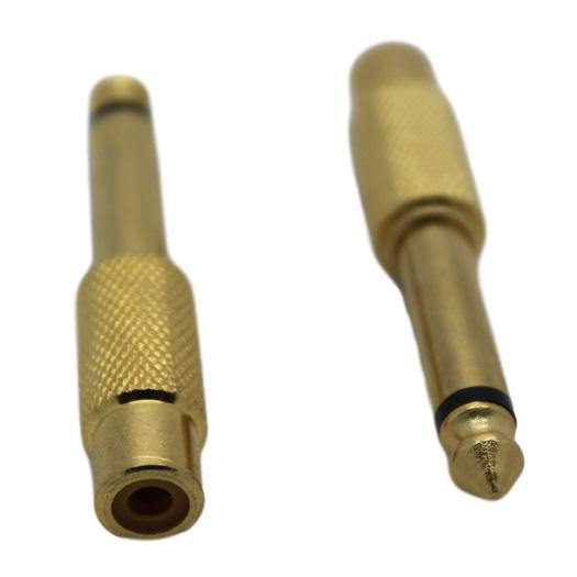 6.35mm Mono Male to RCA Female Adaptor (Gold) - CABLESmart