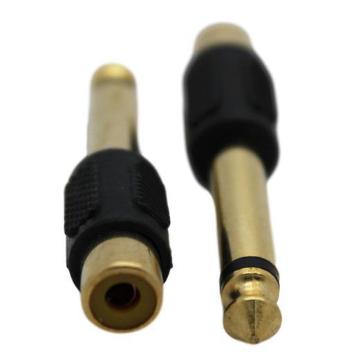 6.35mm Mono Male to RCA Female Adaptor (Plastic) - CABLESmart