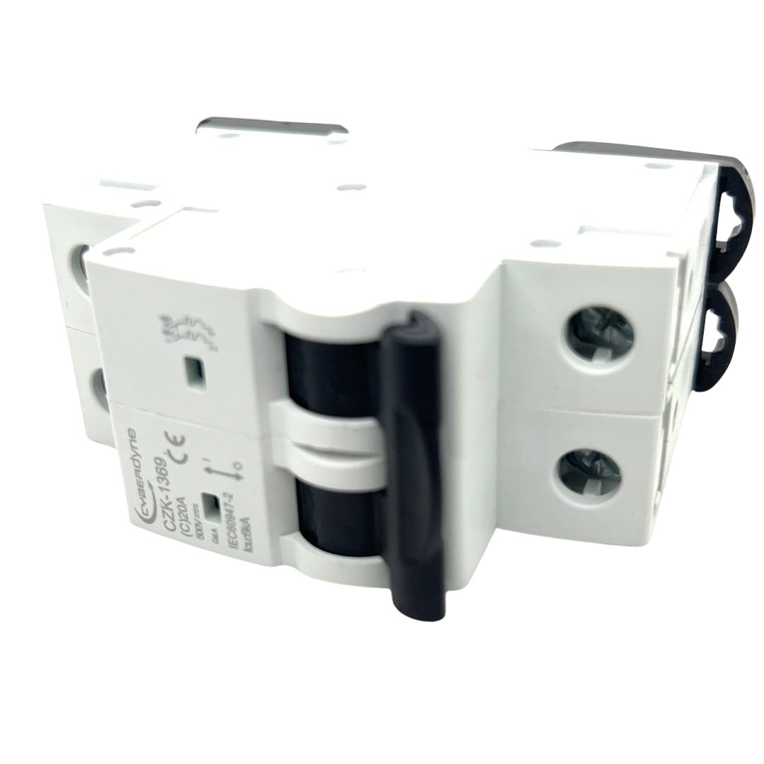 DC No-Polarity Miniature Circuit Breaker 500V DC 20A C Curve 2-Pole Solar PV - CABLESmart