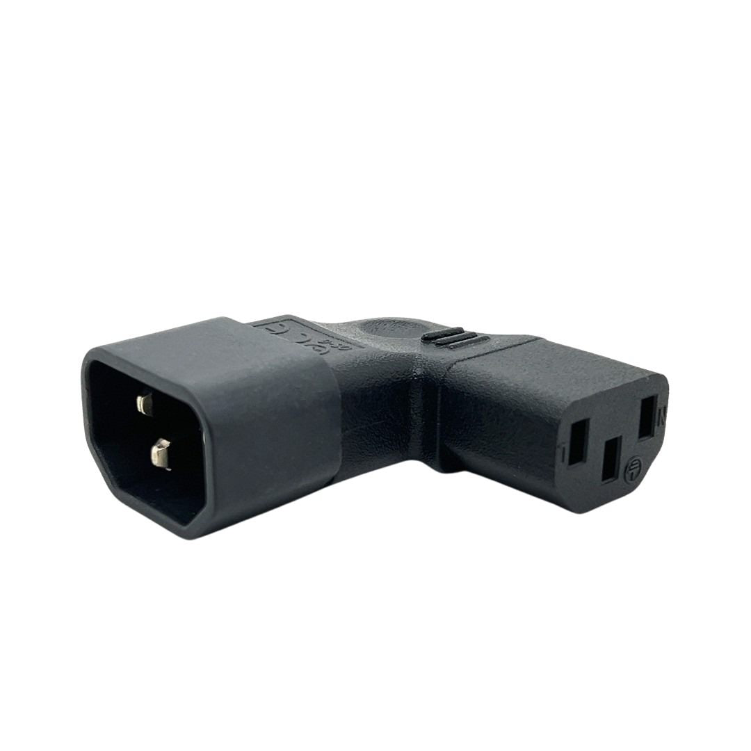 IEC Female C13 to IEC Male C14 Horizontal Right Angle Adaptor 10A 250V AC - CABLESmart