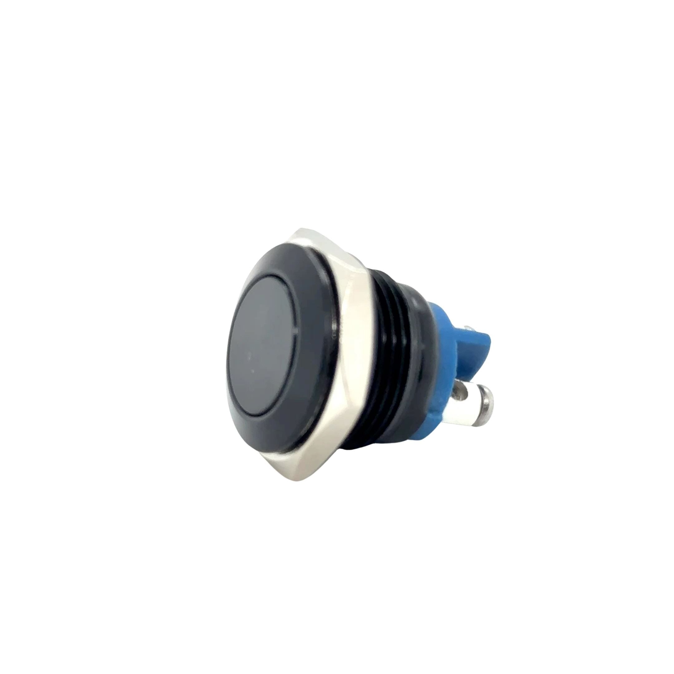 Metal Flat Head Push To Make Switch 250V 3A Black