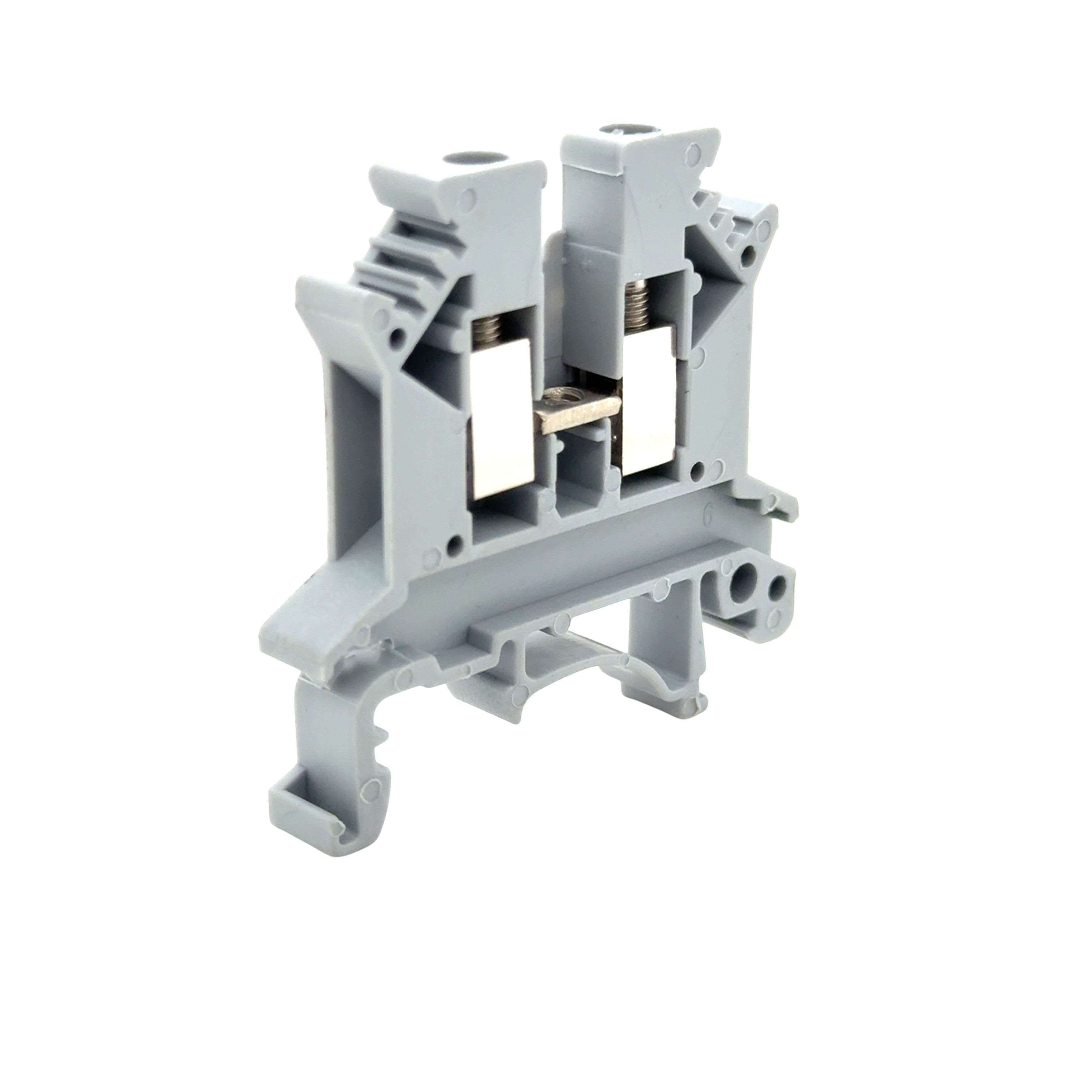 UK2.5B DIN Rail Screw Clamp Terminal Block 2mm2 Wire Size Grey