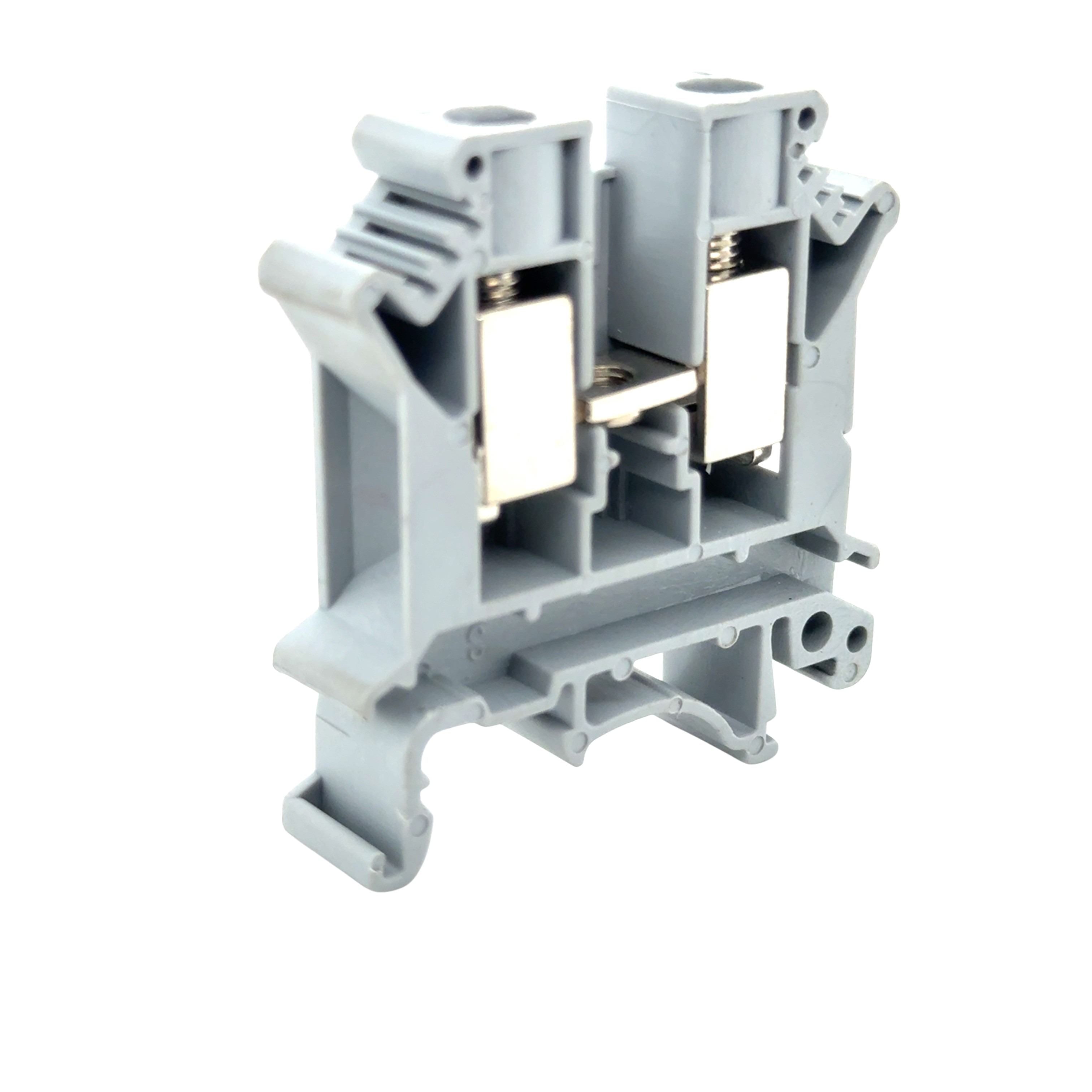 UK6N DIN Rail Screw Clamp Terminal Block 6mm2 Wire Size Grey