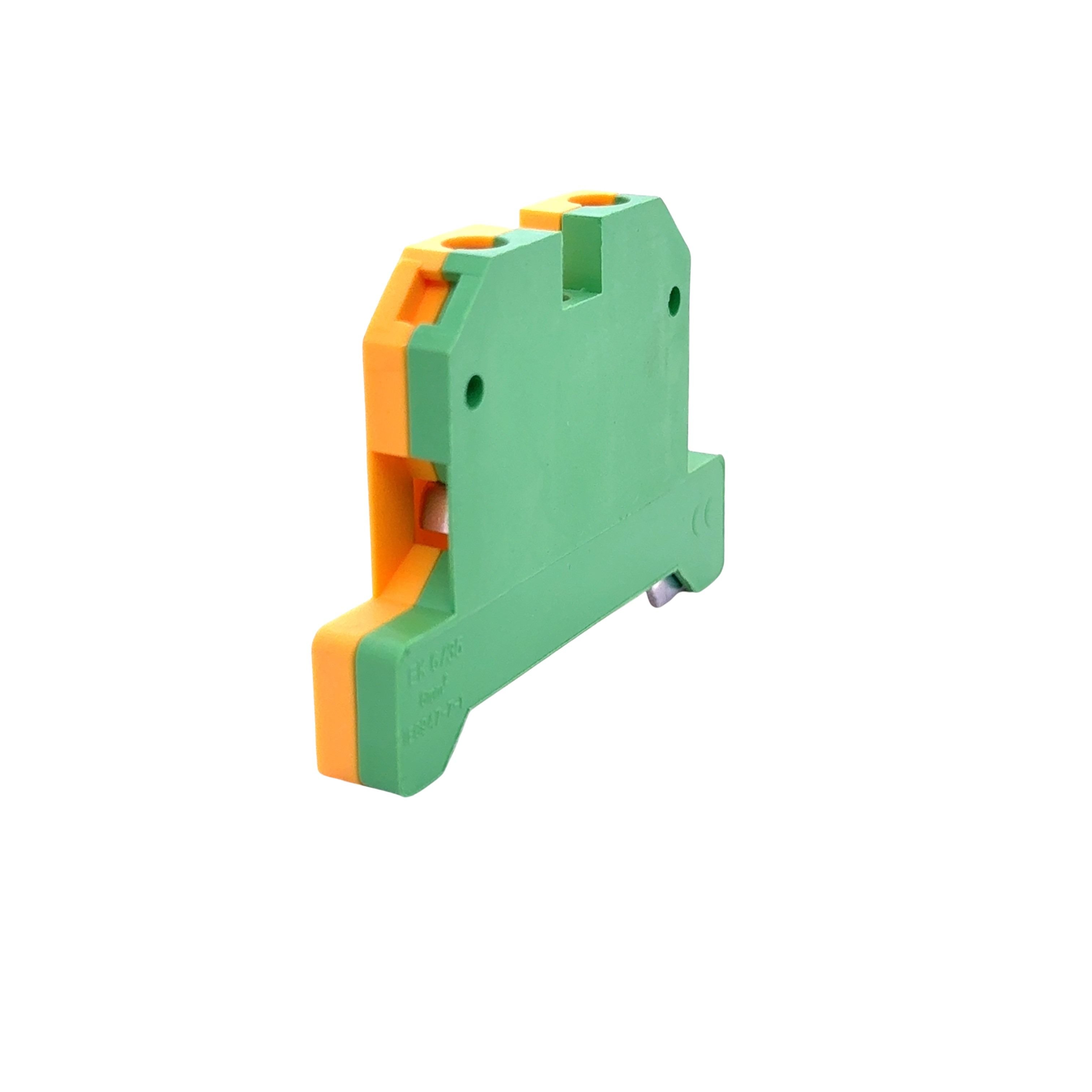 EK6/35 DIN Rail Screw Clamp Earth Terminal Block 6mm2 Wire Size Green + Yellow