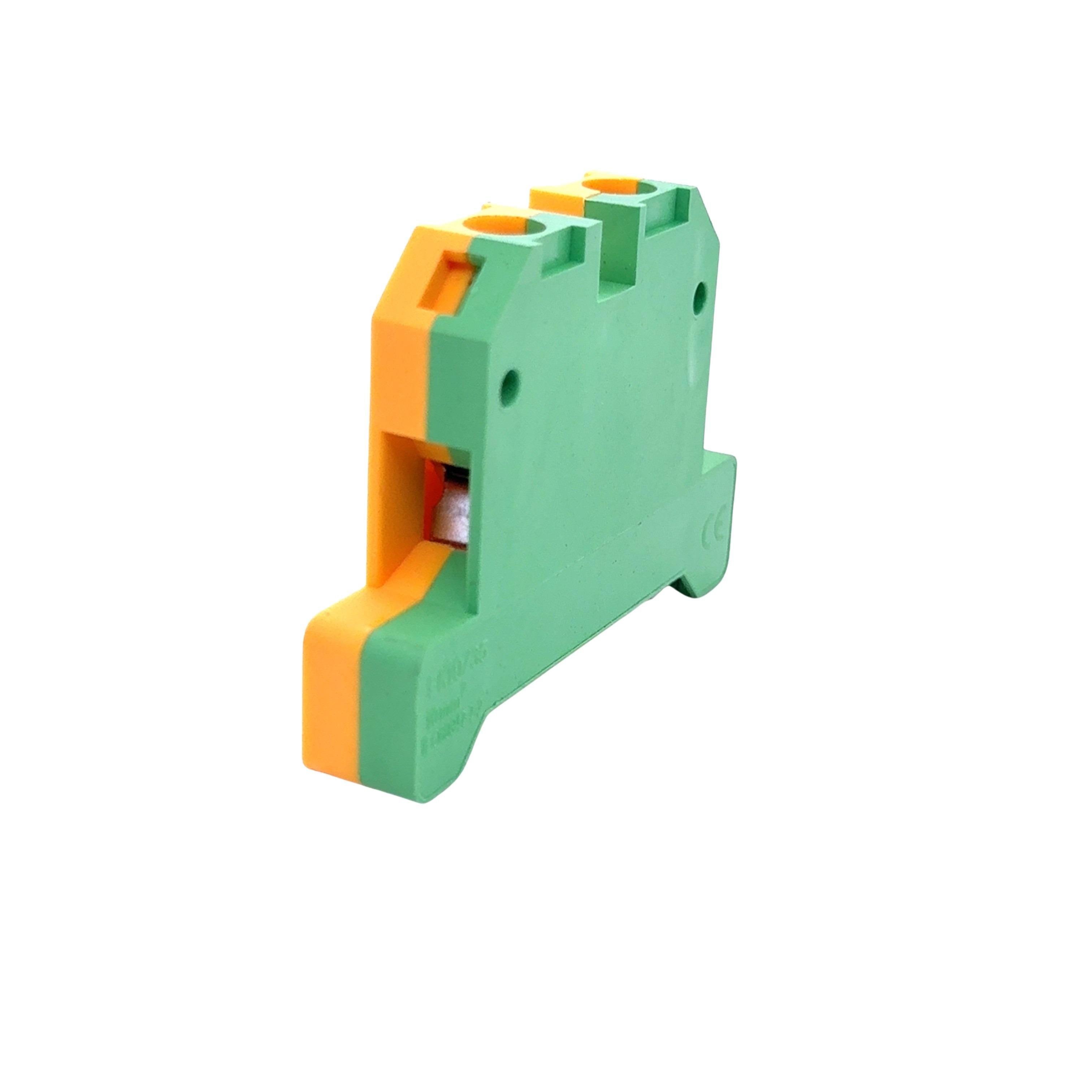 EK10/35 DIN Rail Screw Clamp Earth Terminal Block 10mm2 Wire Size Green + Yellow