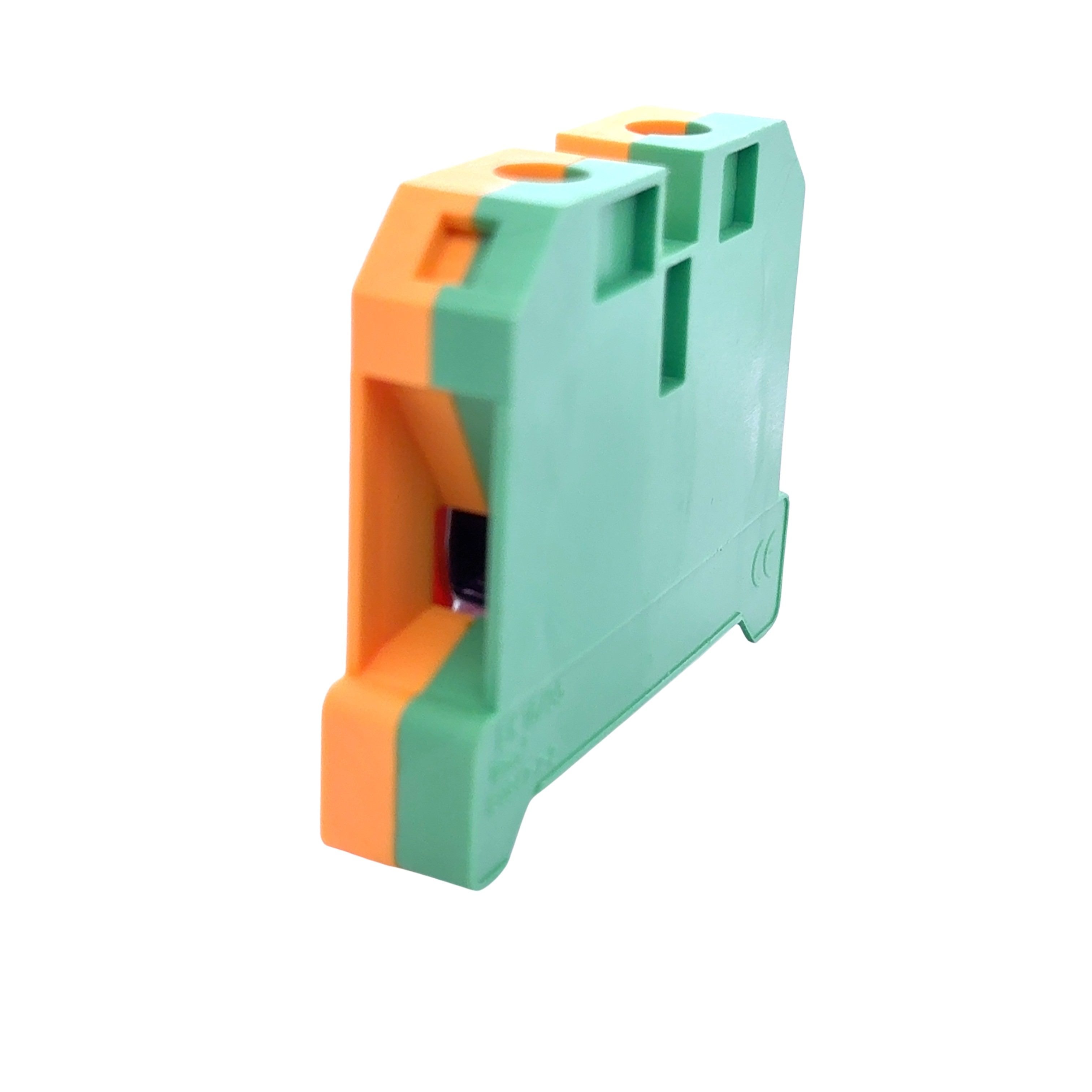 EK16/35 DIN Rail Screw Clamp Earth Terminal Block 16mm2 Wire Size Green + Yellow