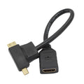 HDMI A Female to Mini + Micro HDMI D Male Adaptor - CABLESmart