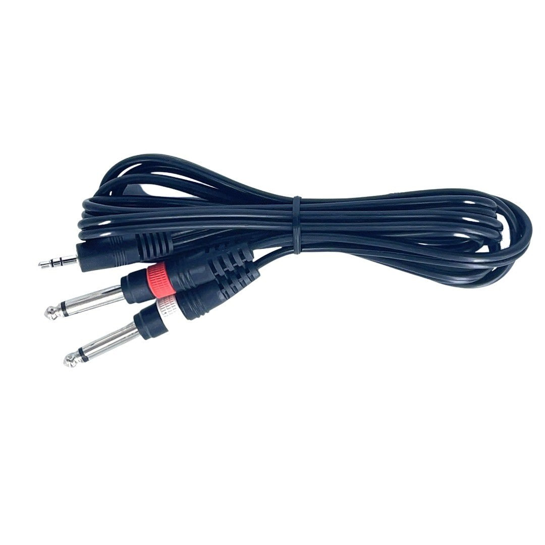 3.5mm Stereo Male to 2 x 6.35mm Mono Male Cable (2m)