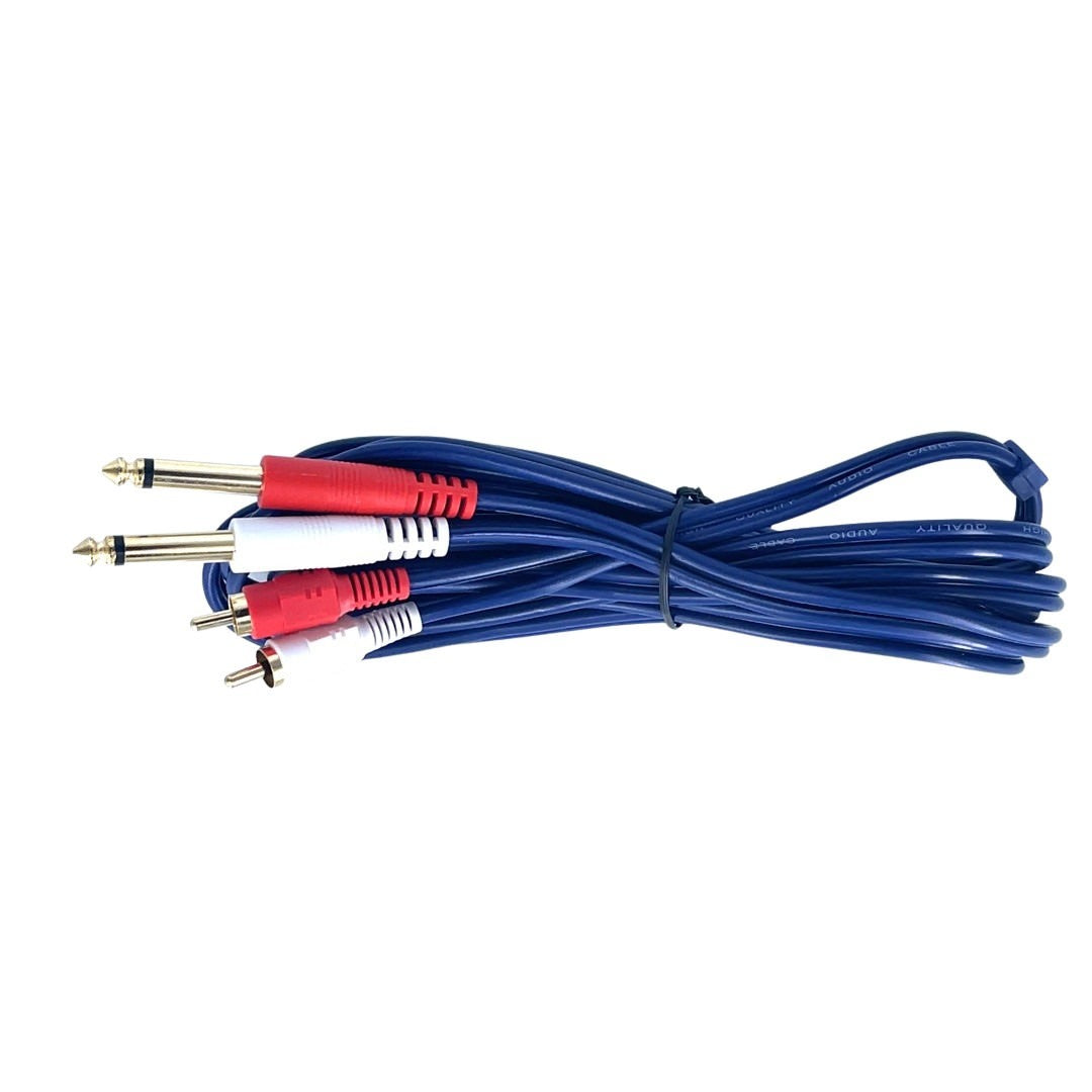 6.35mm Mono Male (x2) to 2RCA Male Cable (3m)