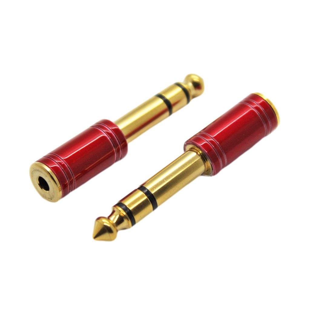 3.5mm Stereo Female to 6.35mm Stereo Male Adaptor (Pro-Gold Red) - CABLESmart