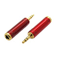 3.5mm Stereo Male to 6.35mm Stereo Female Adaptor (Pro-Gold Red) - CABLESmart