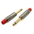 6.35mm Mono Male Connector (10mm OD) (Gun Nickel Red) - CABLESmart