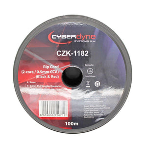 Rip Cord (2-core / 0.5mm CCA) (Black + Red) (100m roll) - CABLESmart