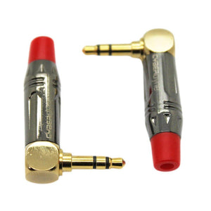 3.5mm Stereo Male Angle Connector (10mm OD) (Gun Nickel Red) - CABLESmart