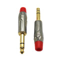 CyberDyne 6.35mm Stereo Male Connector (Gun Nickel Red) (1pc)