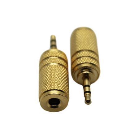 3.5mm Stereo Female to 2.5mm Stereo Male Adaptor (Full Metal Gold) - CABLESmart