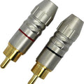 RCA Male Connector (Chrome / Gold) (5-6mm OD) - CABLESmart