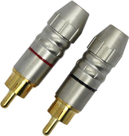 RCA Male Connector (Chrome / Gold) (5-6mm OD) - CABLESmart