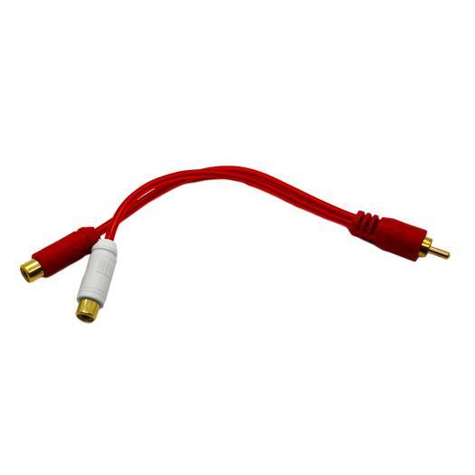2RCA Female to 1RCA Male Cable (15cm) (Gold) - CABLESmart