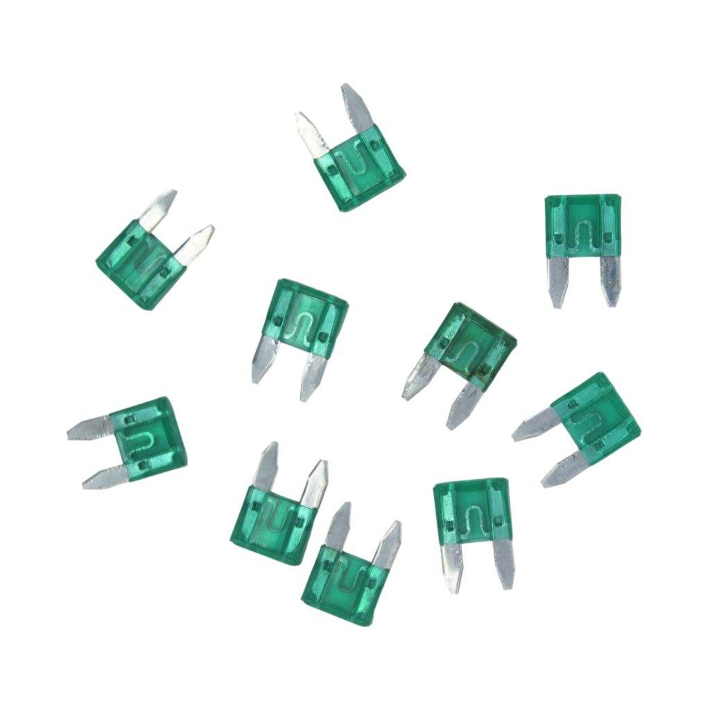 Car Blade Mini Fuse (30A) (Green) (10-piece pack) - CABLESmart