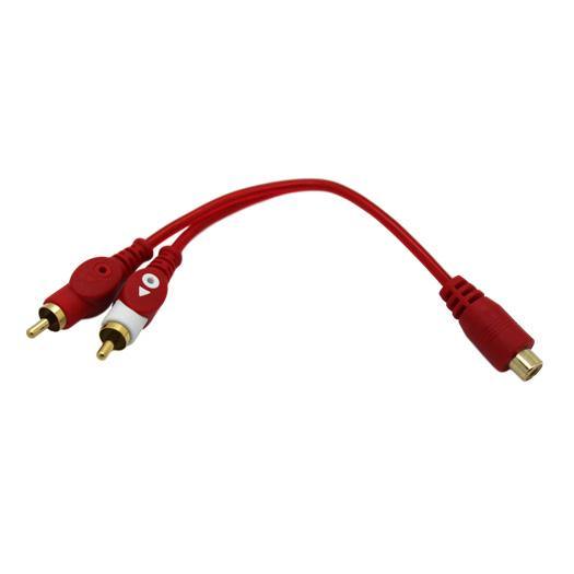 2RCA Male to 1RCA Female Cable (15cm) (Gold) - CABLESmart