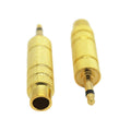 3.5mm Mono Male to 6.35mm Mono Female Adaptor (Gold) - CABLESmart
