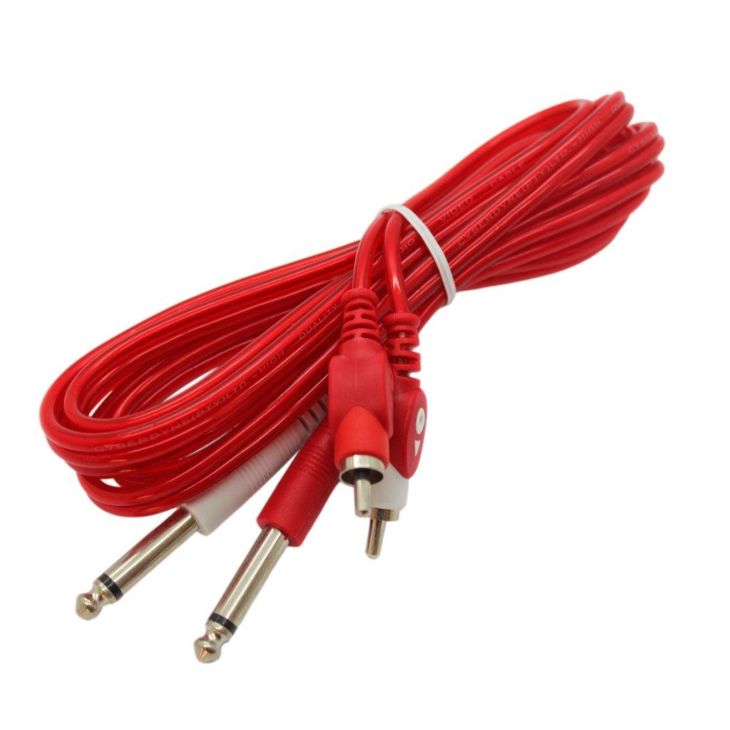 6.35mm Mono Male (x2) to 2RCA Male Cable (HQ) (2m) - CABLESmart